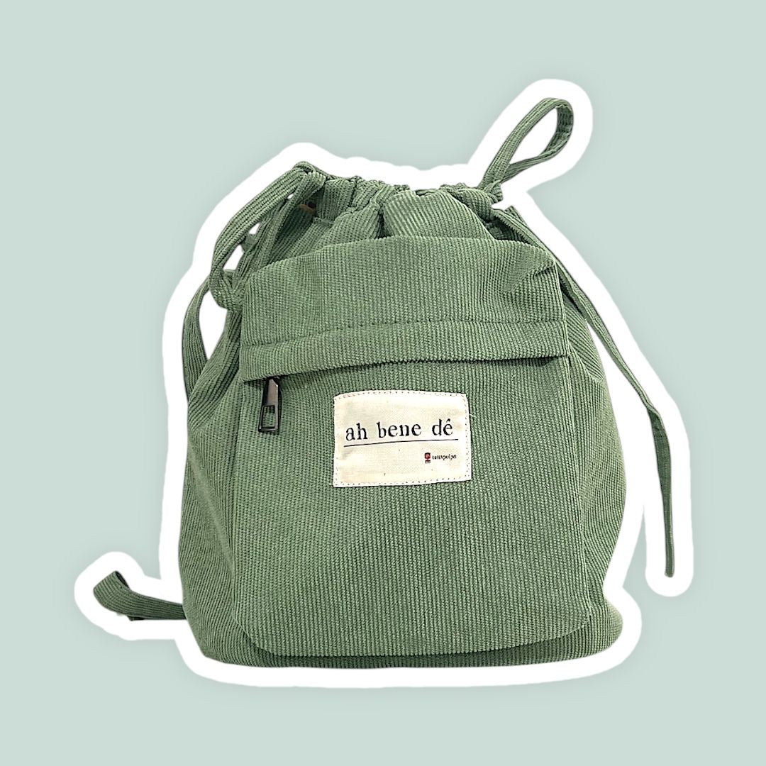 Borsa a secchiello Velluto Verde Salvia