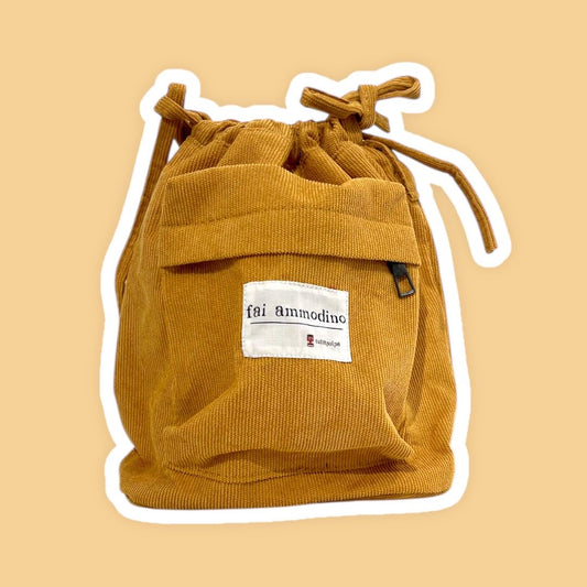 Borsa a secchiello Velluto Senape