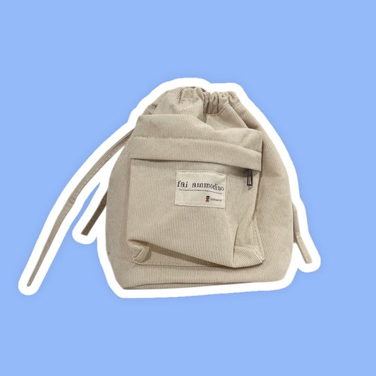 Borsa a secchiello Velluto Panna