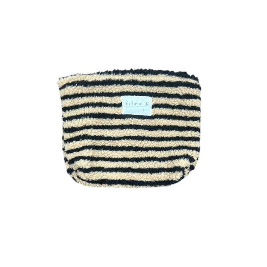 Pochette a righe beige e nero