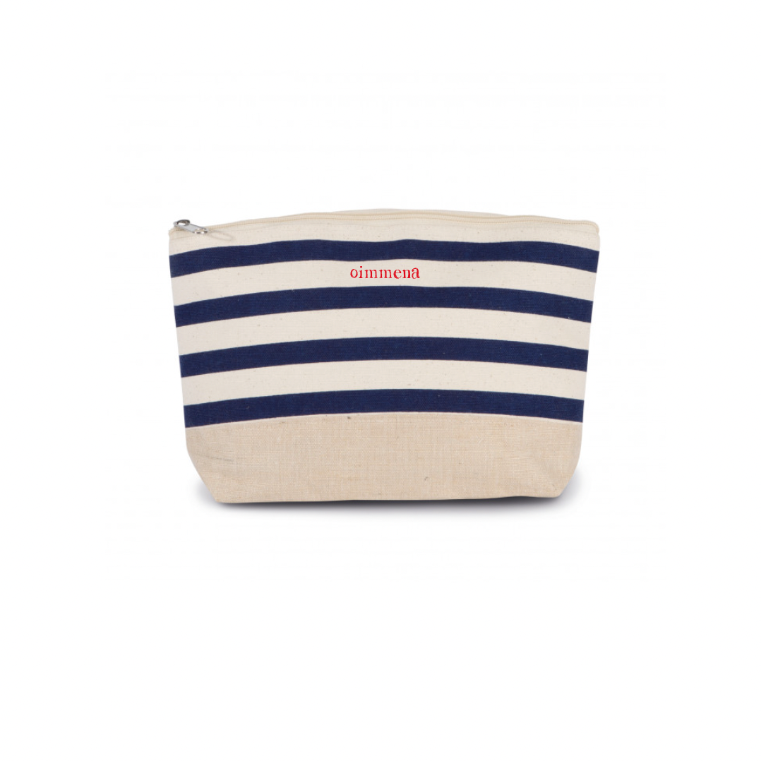 Pochette a righe bianche e blu