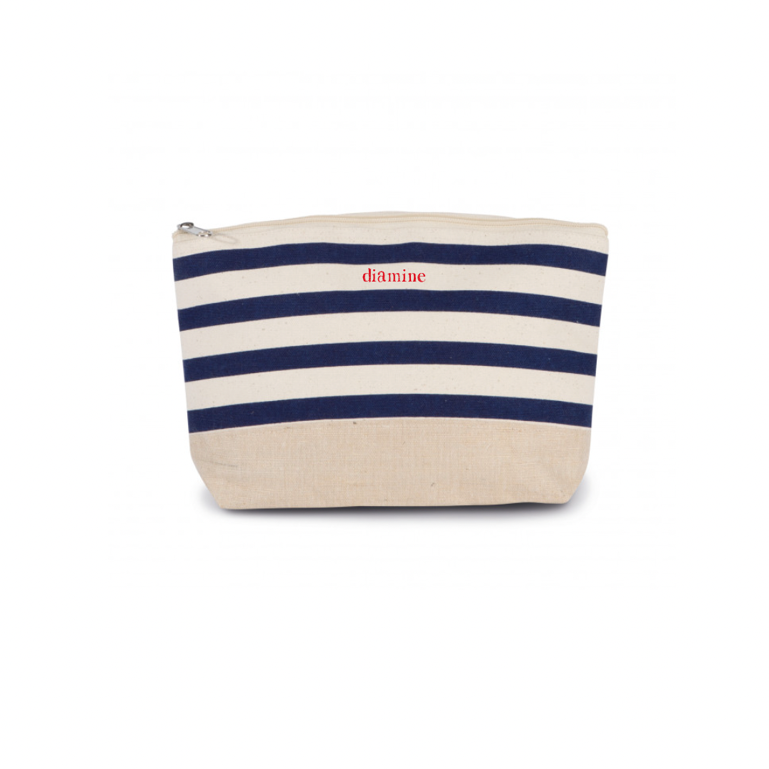 Pochette a righe bianche e blu