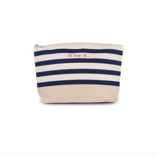 Pochette a righe bianche e blu