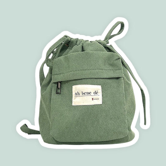 Borsa a secchiello Velluto Verde Salvia